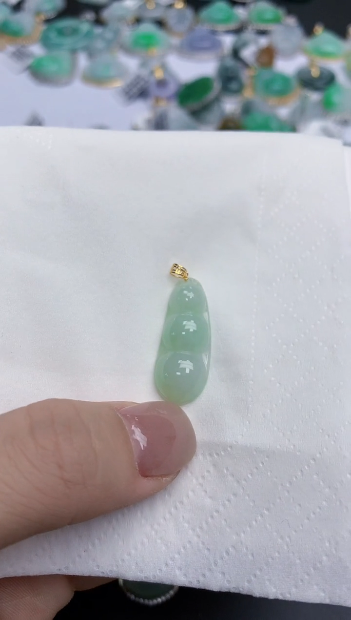 【闪购商品】翡翠颈饰18K金镶嵌天然缅甸翡翠A货