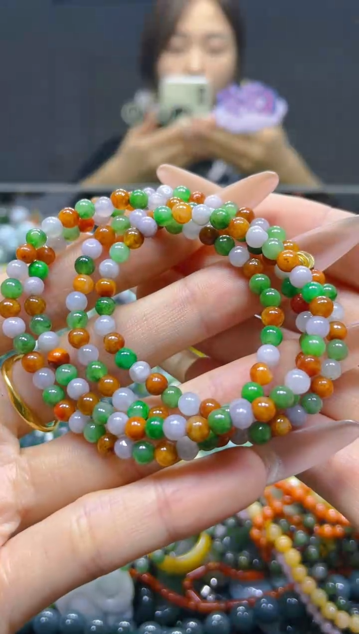 翡翠未镶嵌颈饰4MM/M/翡翠A货，一件也是批发价