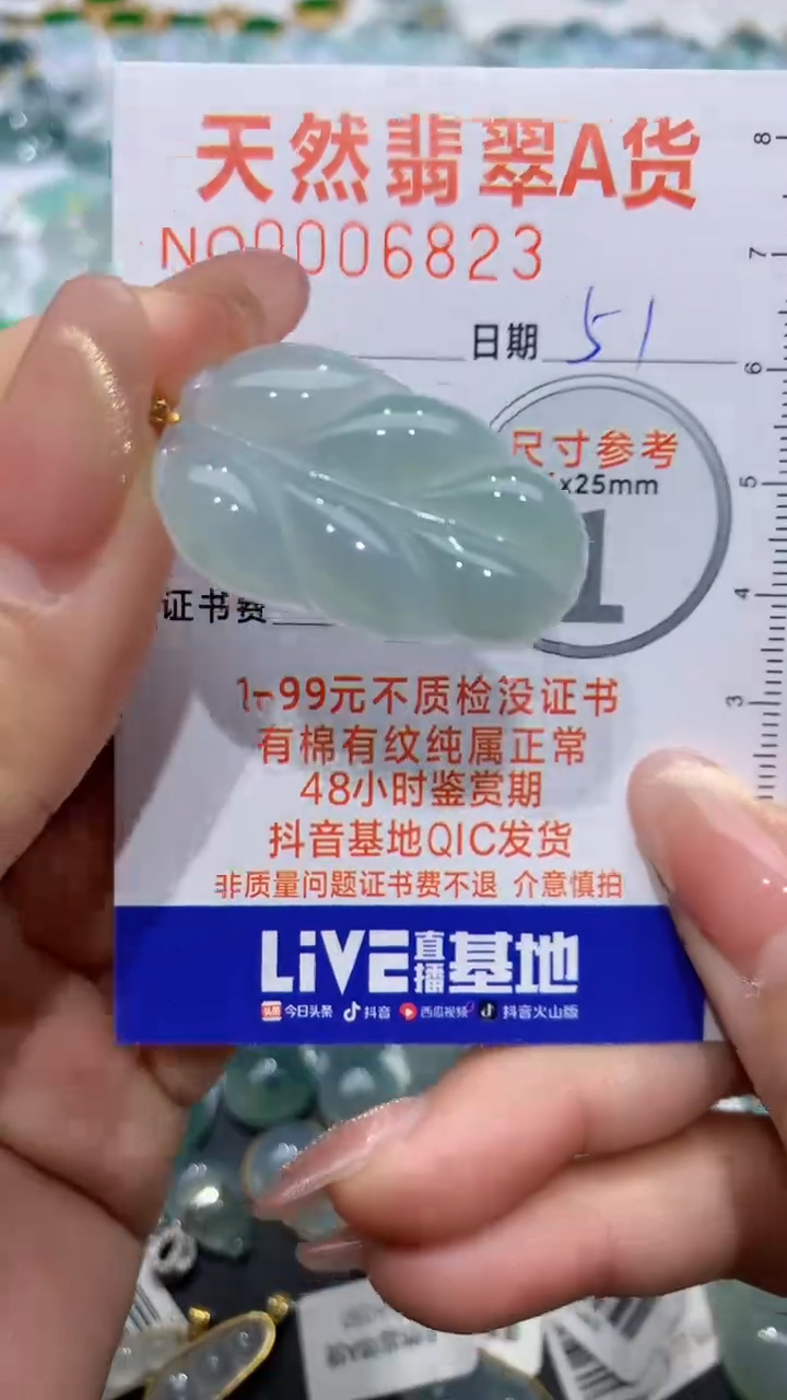 【闪购商品】翡翠颈饰18K金镶嵌天然缅甸A货翡翠51