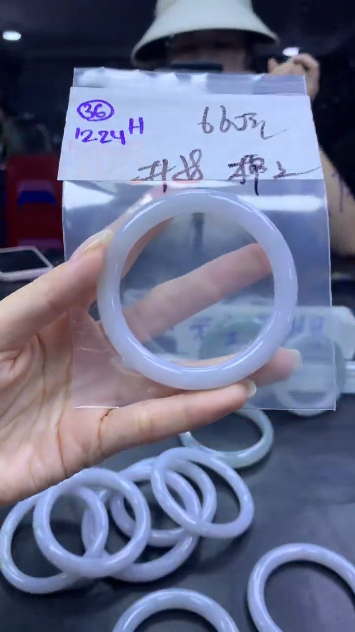 未镶嵌定制翡翠36手镯58棉纹+660元+拍一发一