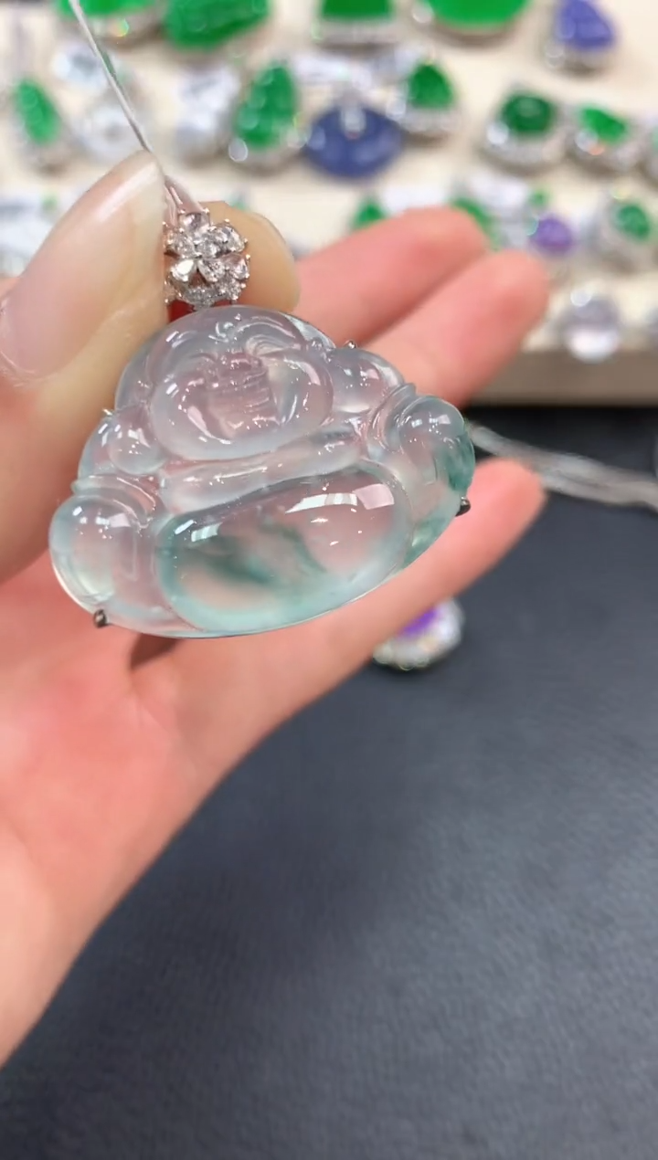 【闪购商品】翡翠吊坠(不含链)18K金镶嵌m87       