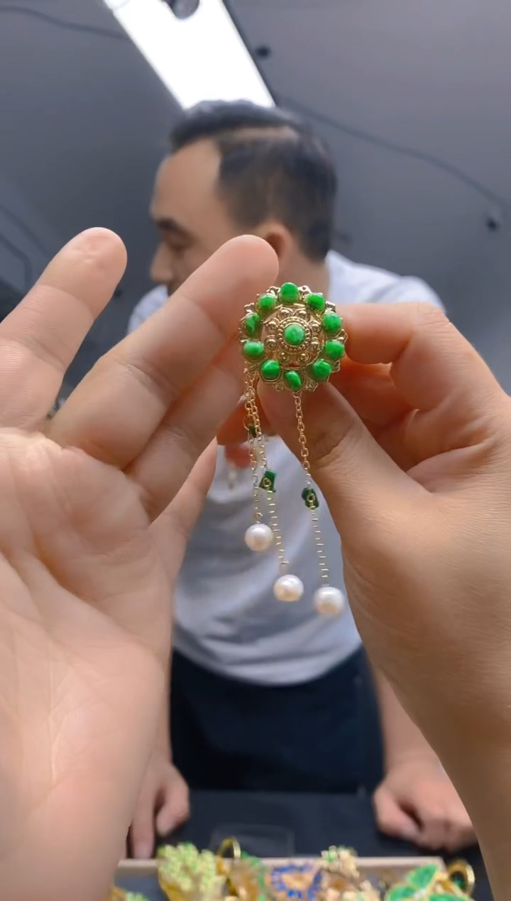 【闪购商品】翡翠耳饰合金82翡翠发簪
