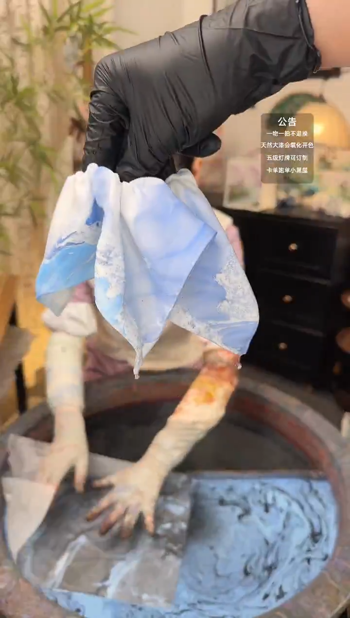 49 蓝色  方巾发圈