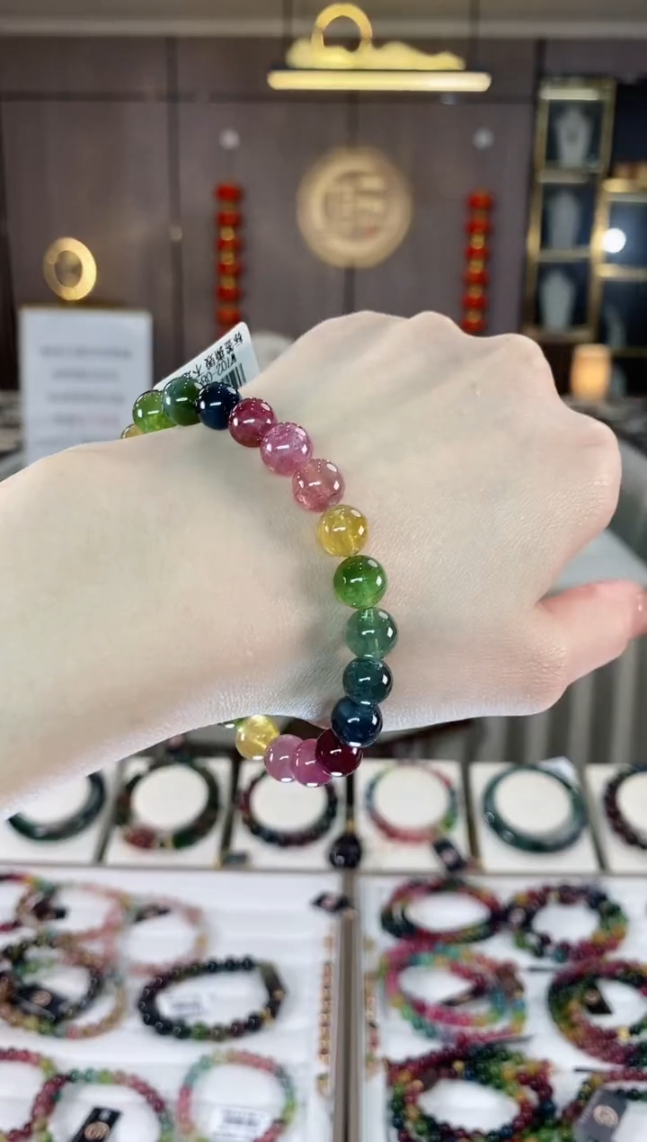 【闪购商品】碧玺单圈手串8mm+未镶嵌一物一证dan