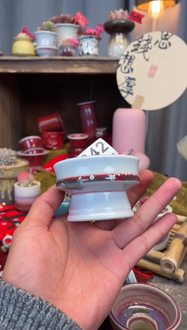 【闪购商品】摆件342景德镇手工花盆 默认微瑕