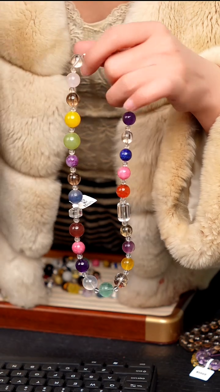 水晶摆件未镶嵌天然多宝水晶项链07