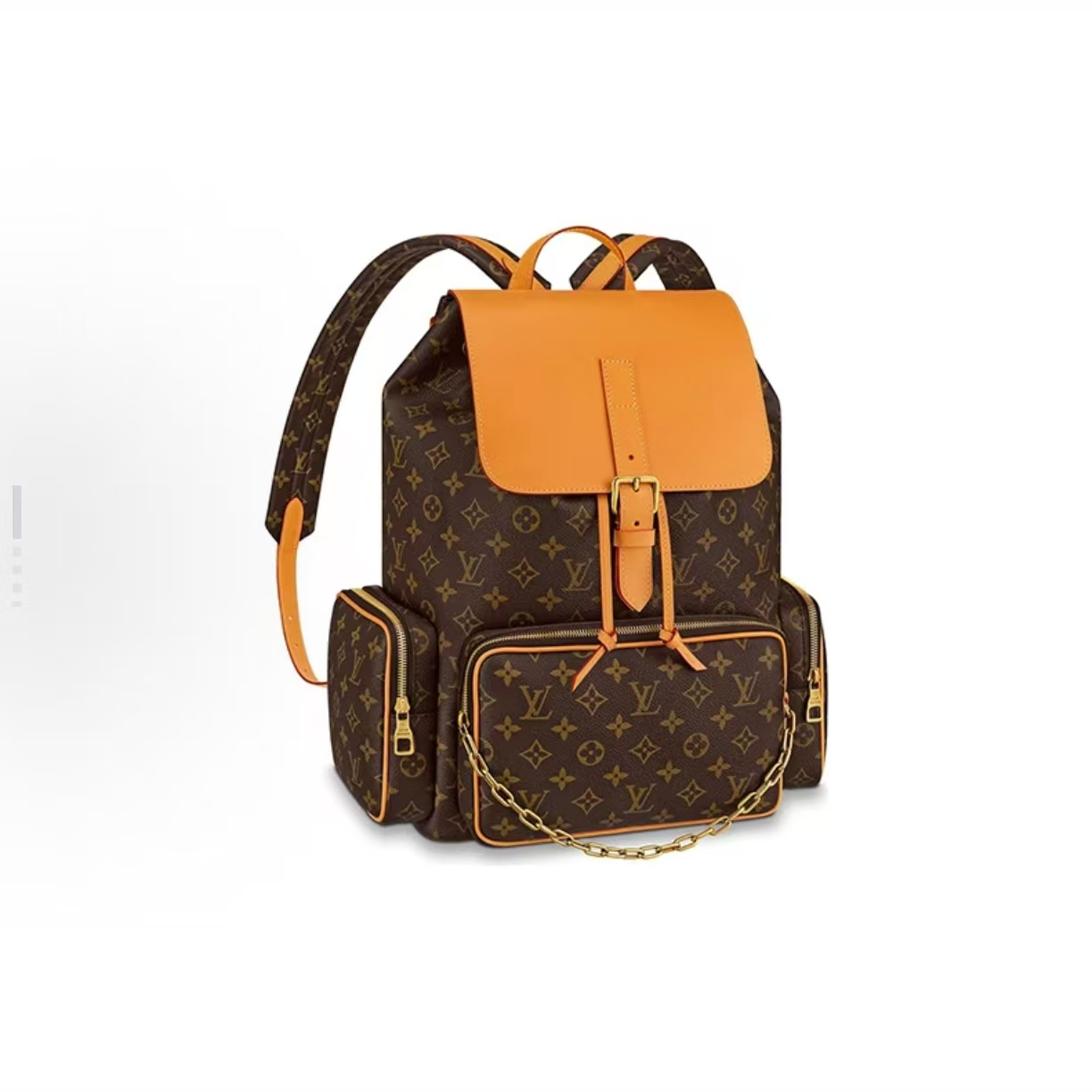 99新 LouisVuitton/路易威登 Lv棕老花双肩包/X60