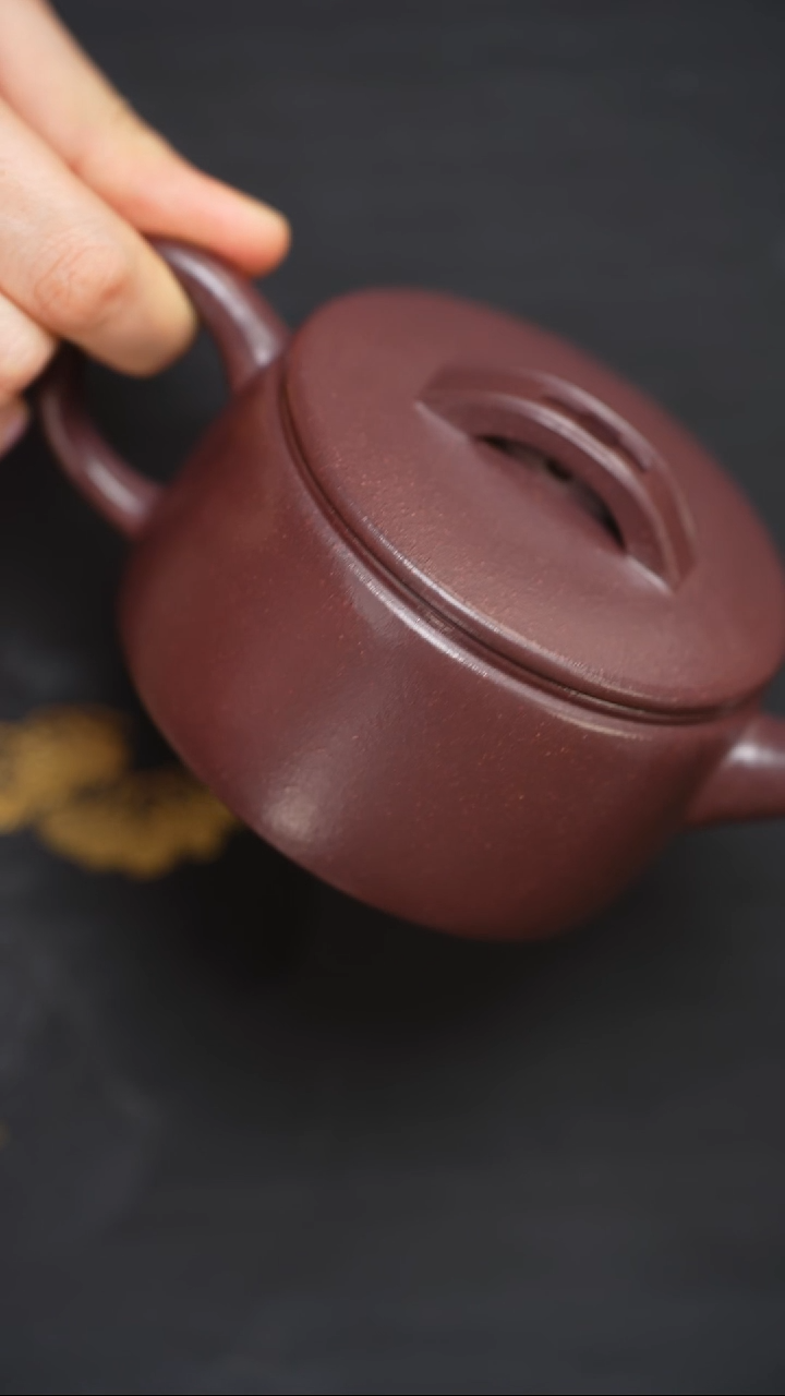 【闪购商品】紫砂茶壶八目天青泥光素大汉瓦 200cc