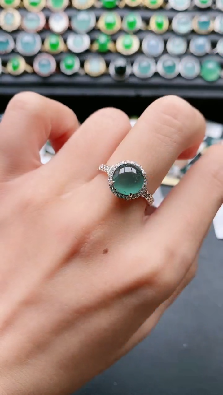 【闪购商品】翡翠戒指银S925镶嵌1111111