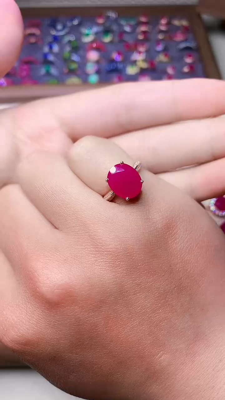 【闪购商品】红宝石戒指银S925镶嵌...