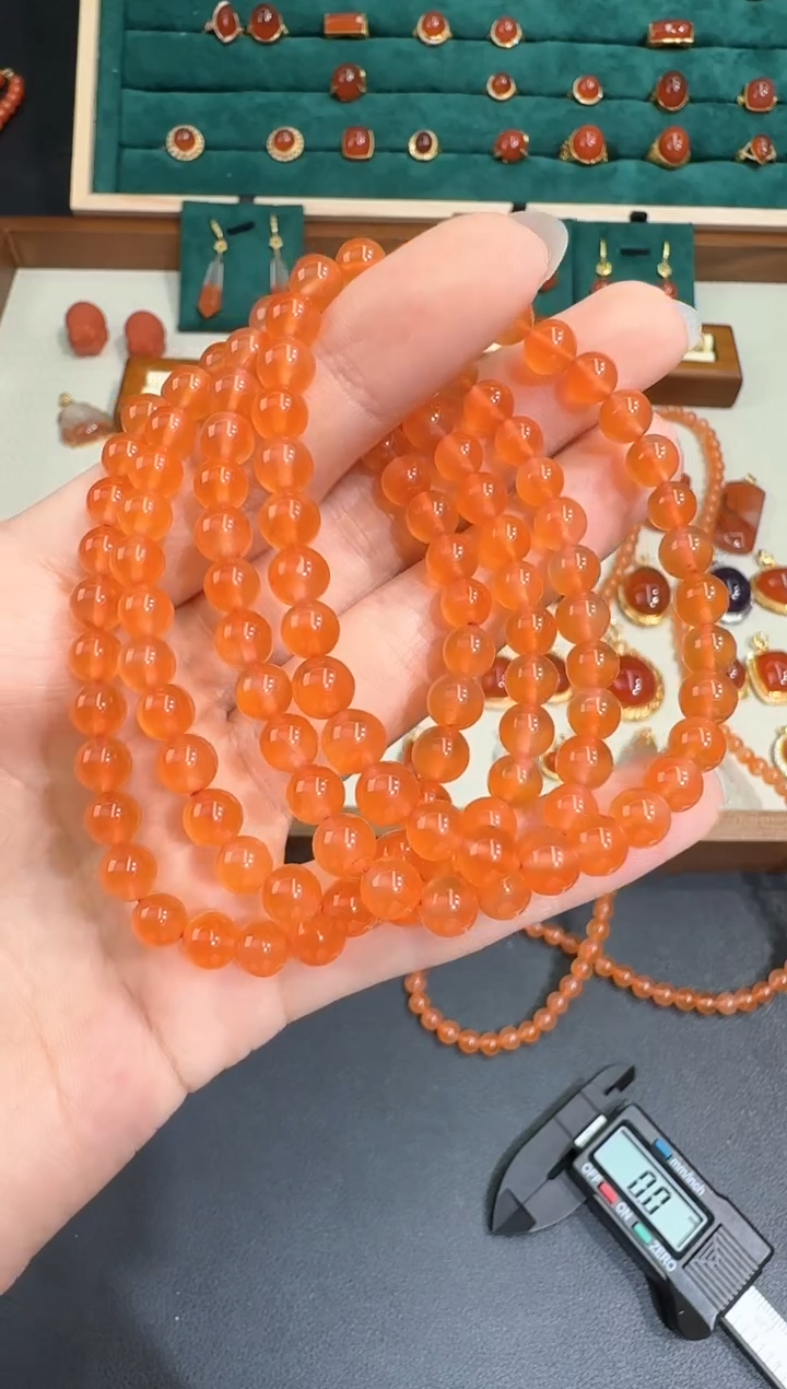 南红玛瑙未镶嵌手串X0319-223-696多样性一件