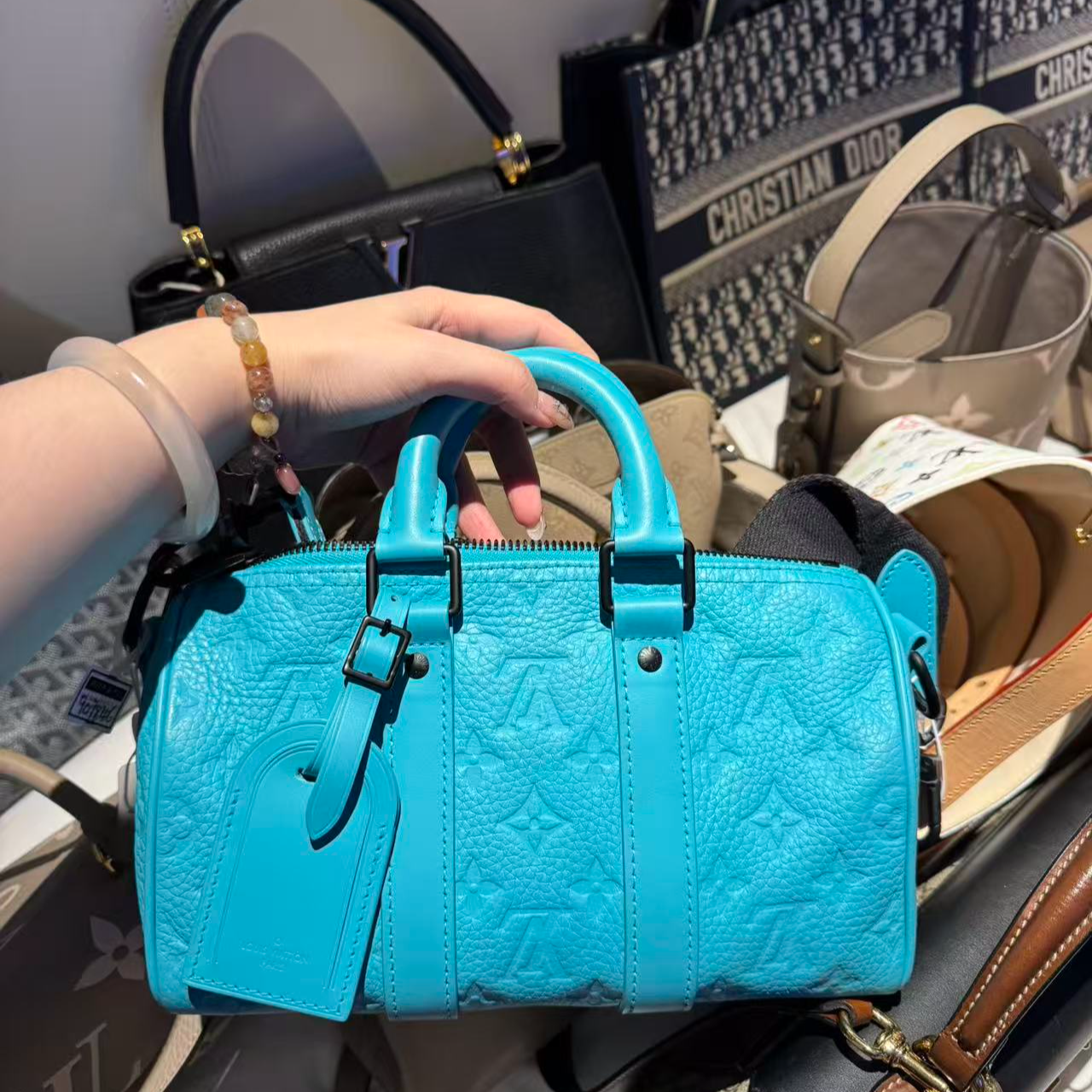 99新 LouisVuitton/路易威登 Keepall25蓝色/亲妈寄卖/907846