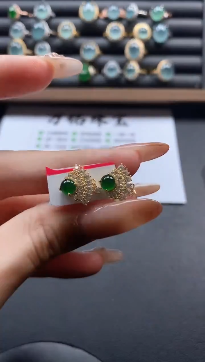 银S925镶嵌戒指翡翠51511