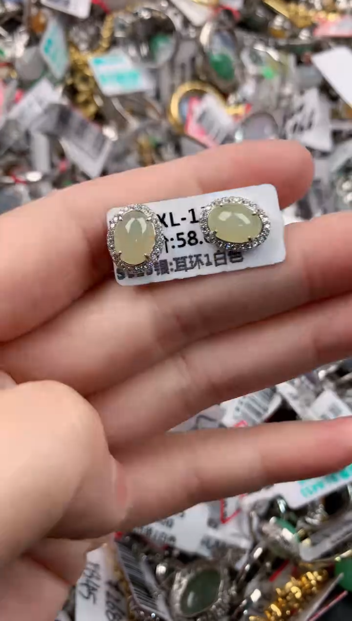 银S925镶嵌戒指翡翠16-16-16   2