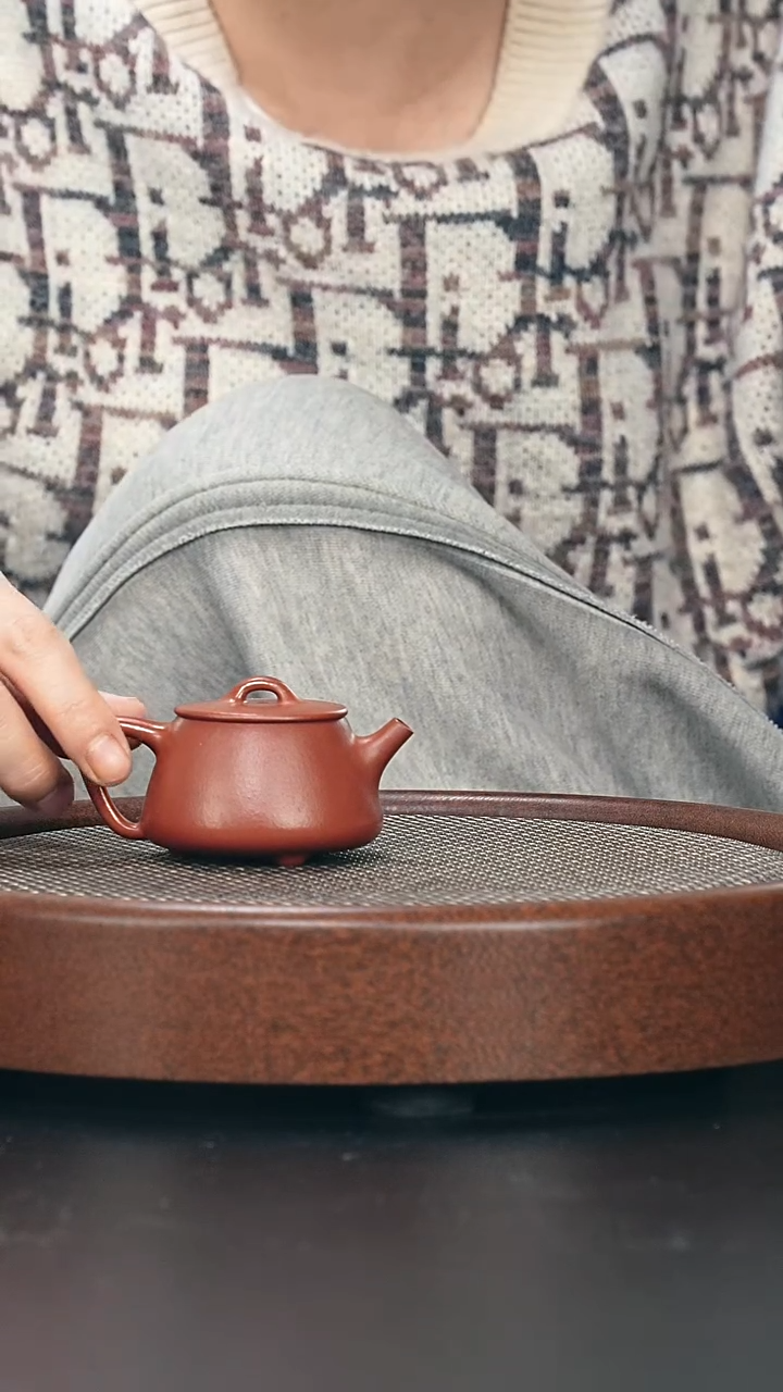 茶壶紫砂小高瓢-朱泥-全手工无添加-80cc