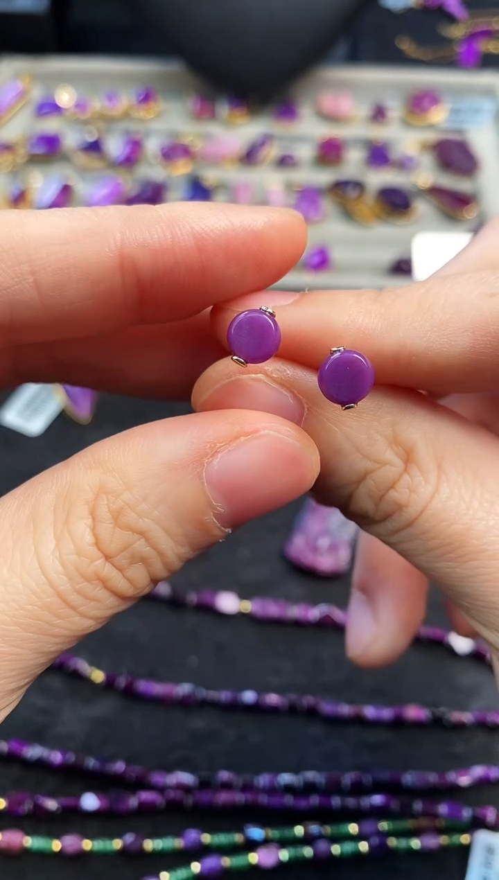 苏纪石（舒俱来）18K金镶嵌耳饰1