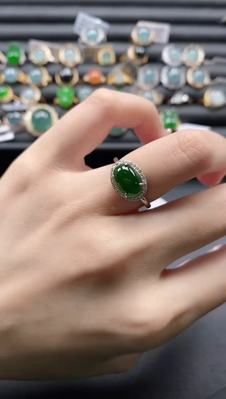 【闪购商品】翡翠戒指银S925镶嵌1111