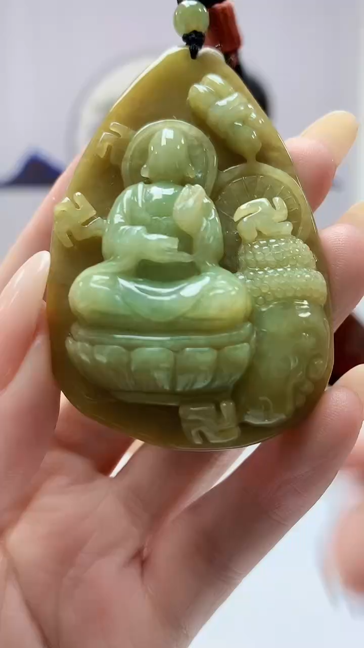 【闪购商品】定制翡翠未镶嵌4829DD-毛货挂件79