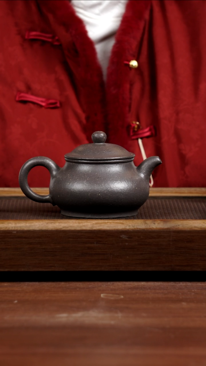 【闪购商品】紫砂茶壶8目粗砂天青矮潘260CC