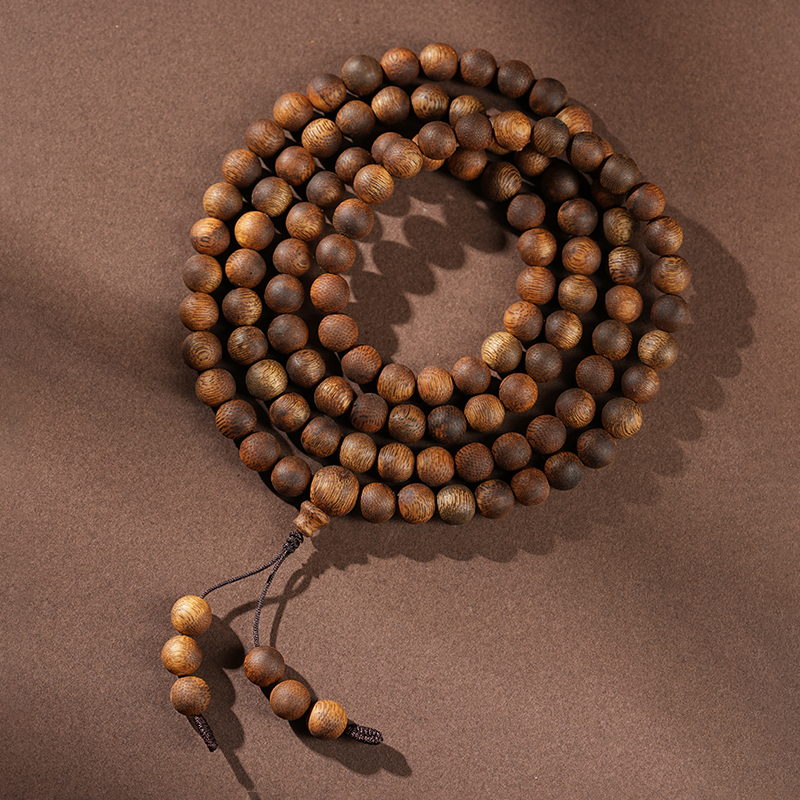 沉香LF0721-24海南白棋8mm多圈项链 多样性发其一