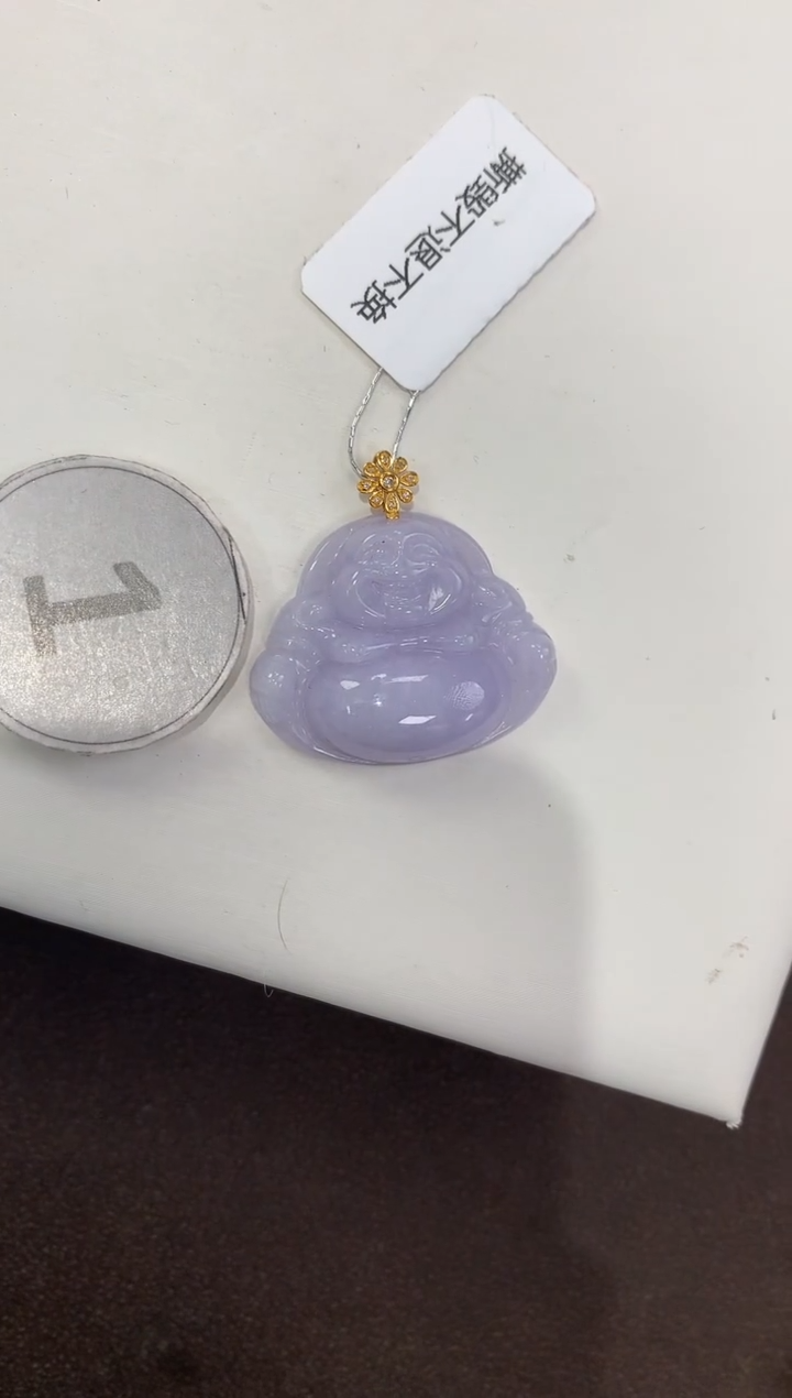 颈饰18K金镶嵌翡翠天然缅甸A货翡翠