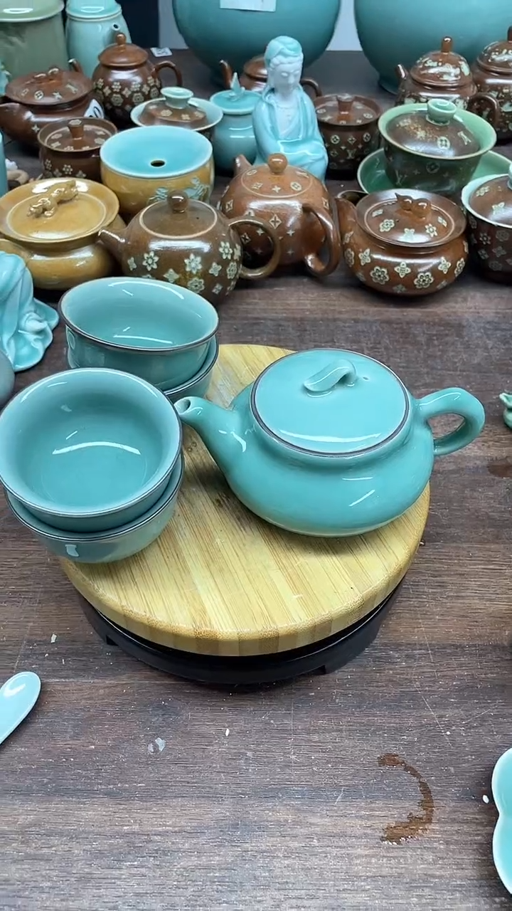 特价青瓷 一壶4杯 微瑕