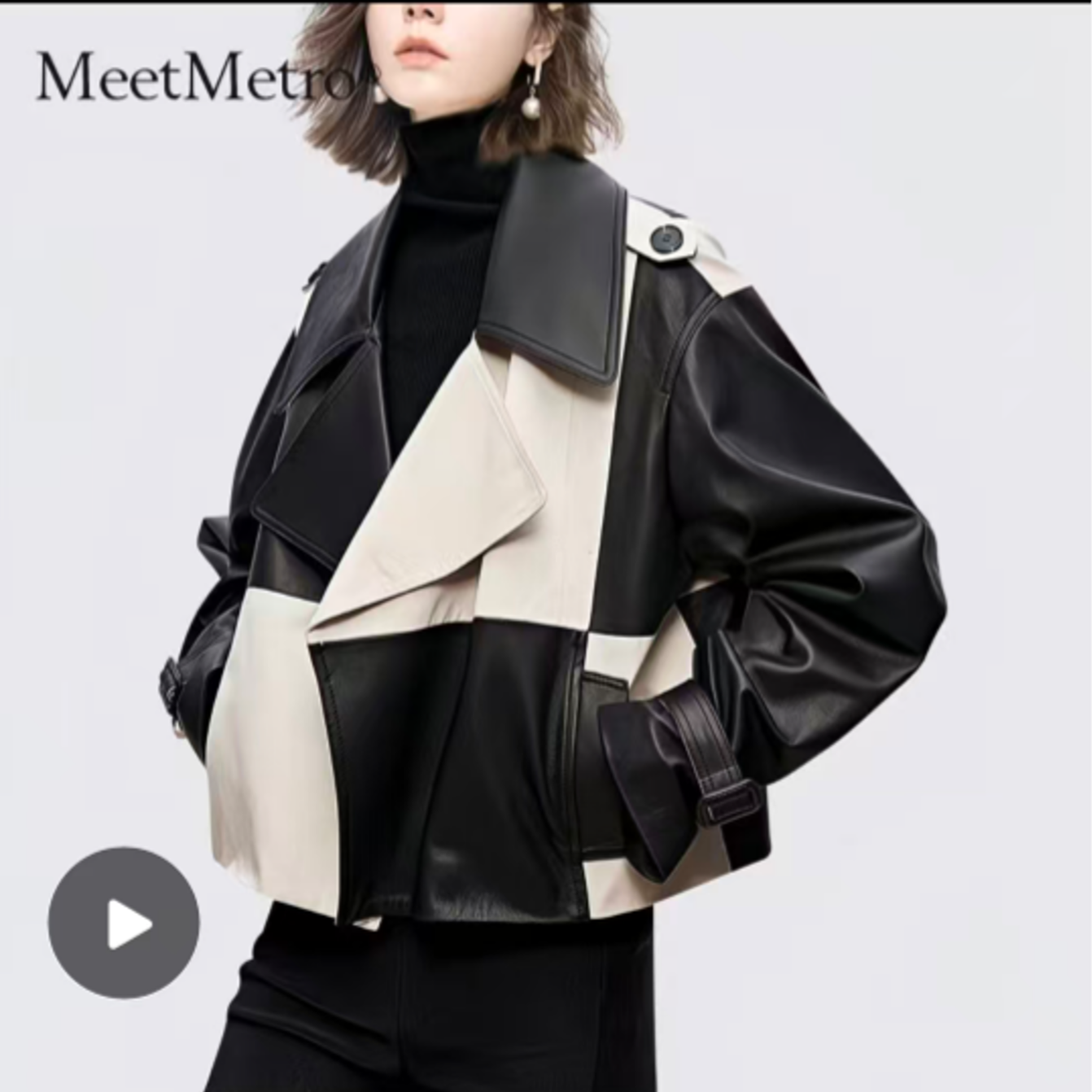 D25 122709 (微晕染无售后)皮衣女新款短款修身显瘦休闲外套