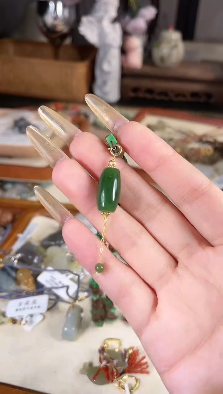 吊坠(不含链)银S925镶嵌和田玉多样性发其一孤品默认微瑕