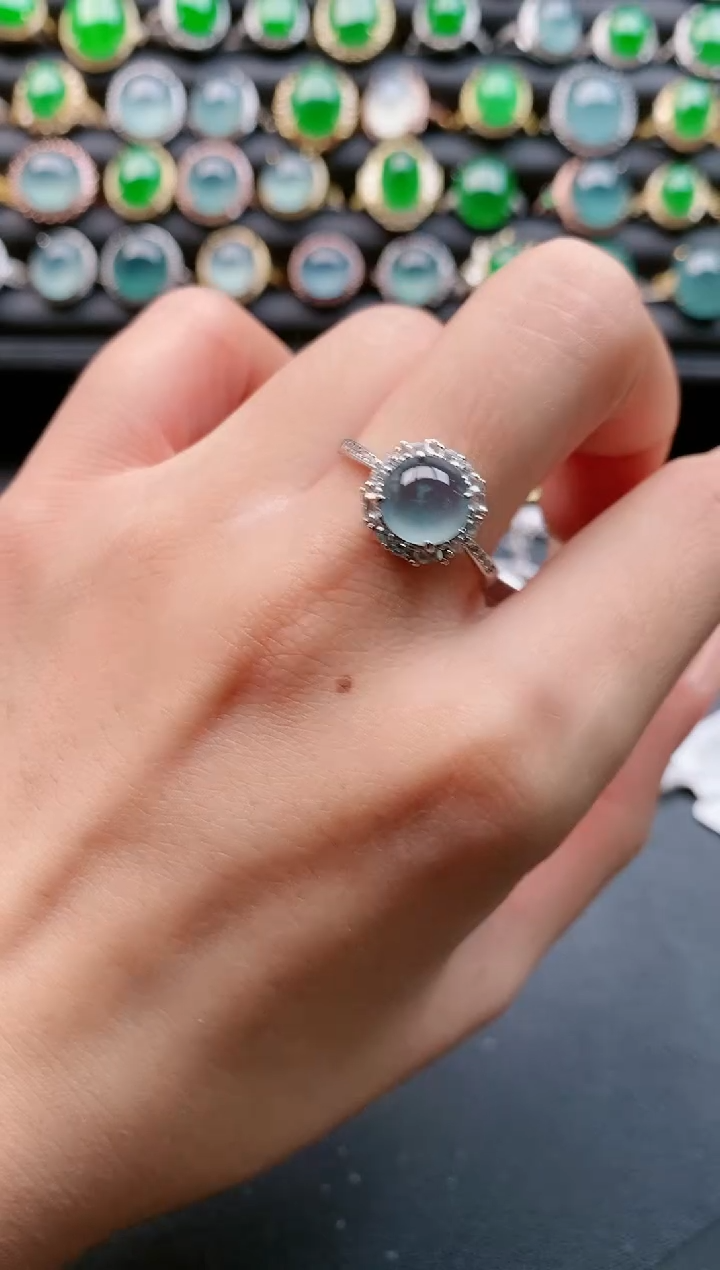 【闪购商品】翡翠戒指银S925镶嵌11111