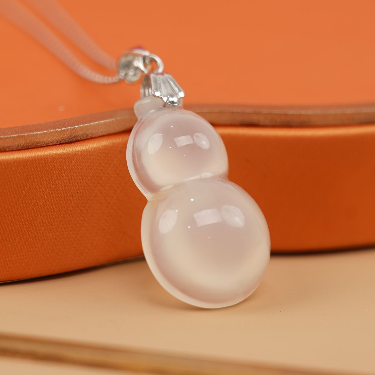 坠链均925银锆石 S925足银套链 葫芦足银吊坠福禄