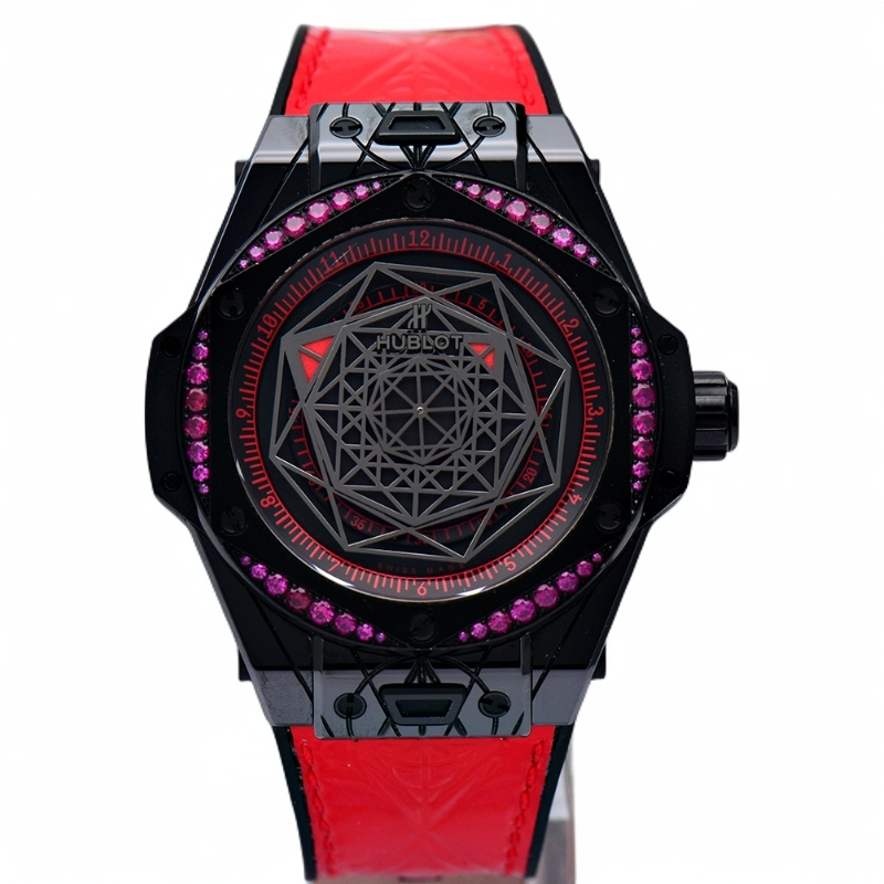99新 Hublot/宇舶表 刺青系列黑陶瓷全套/原装带自动机械表/42mm