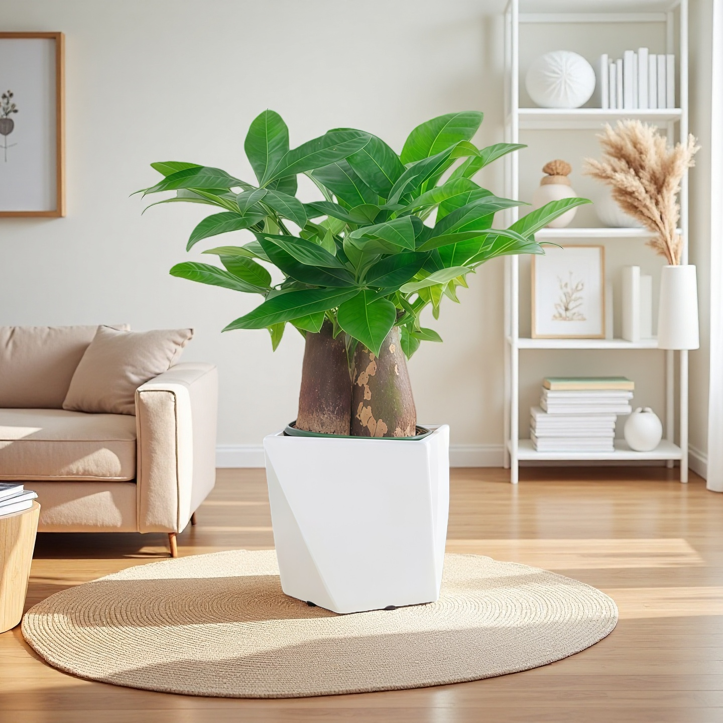 三杆发财树盆栽室内客厅办公室绿植四季常青好养招财