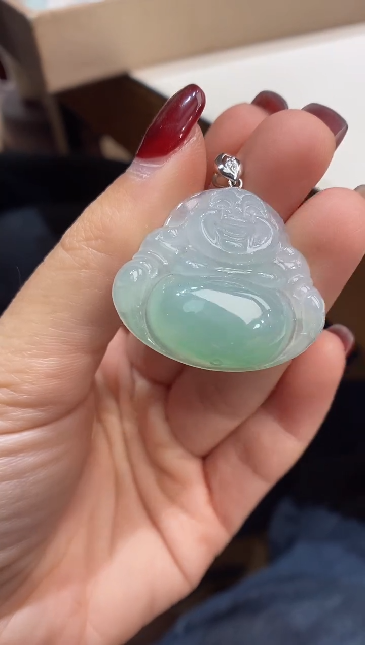 【闪购商品】翡翠颈饰18K金镶嵌佛公