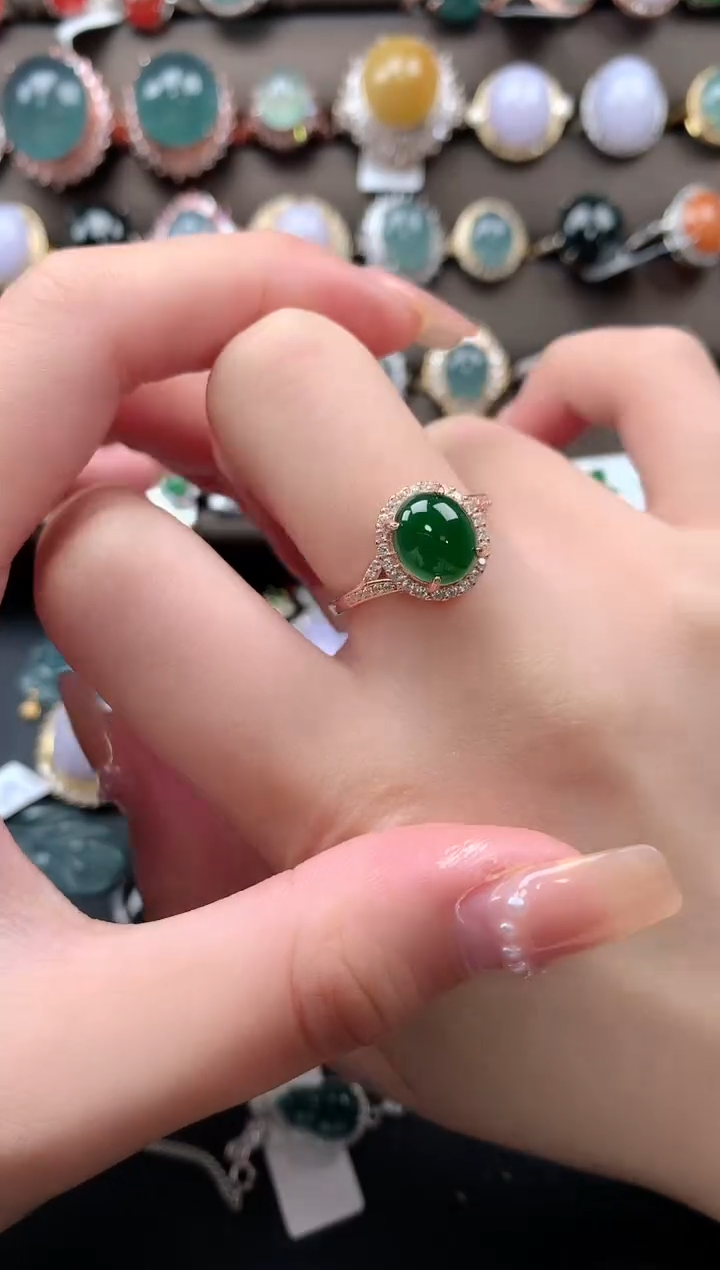 【闪购商品】翡翠戒指银S925镶嵌51214