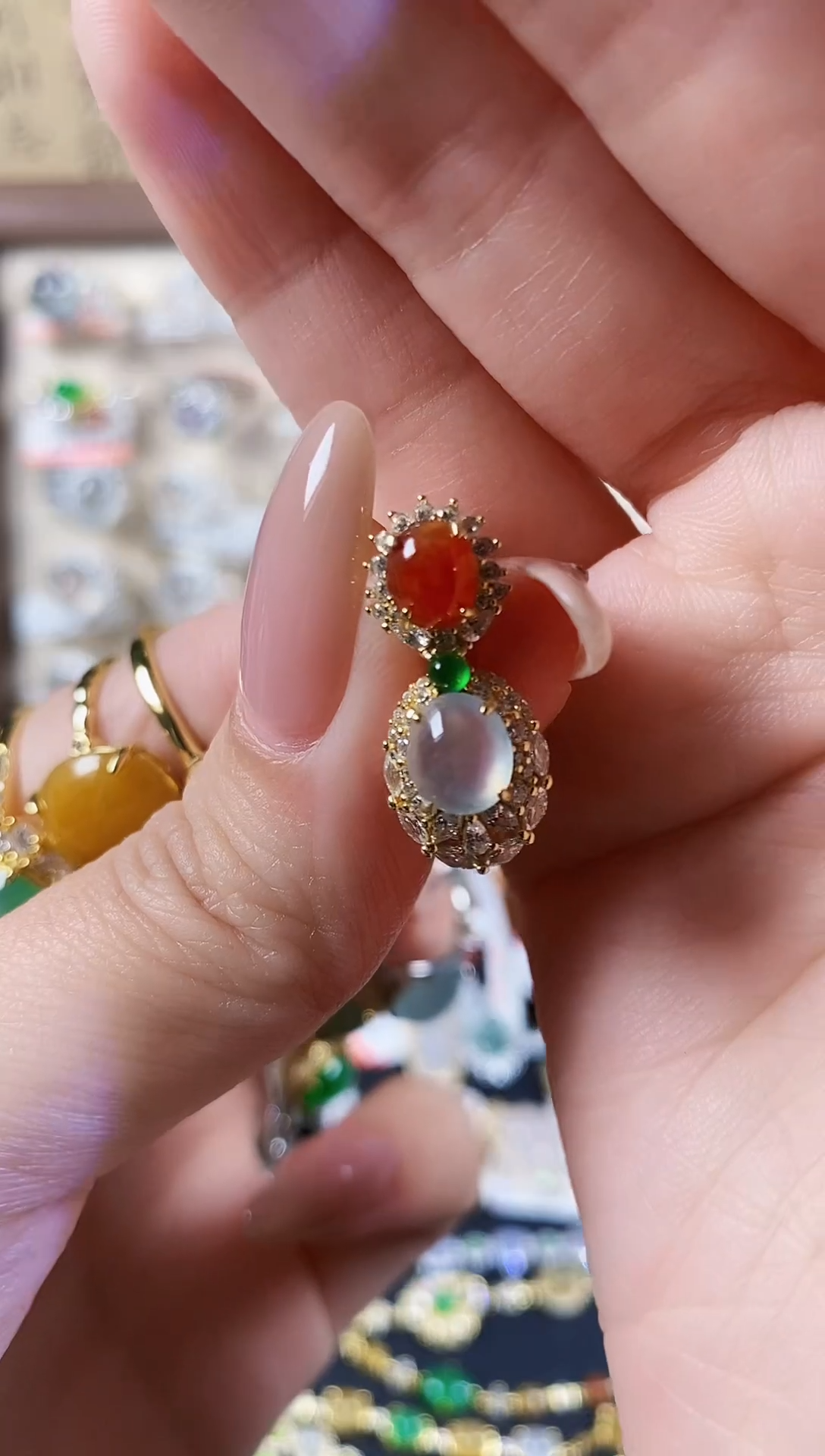 银S925镶嵌戒指翡翠 天然A货翡翠82