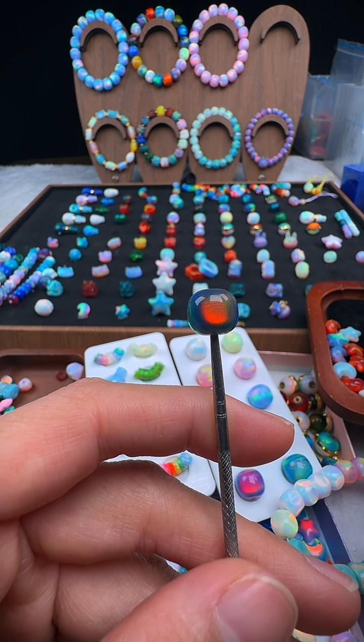 裸石合成欧泊卡10海上夕阳