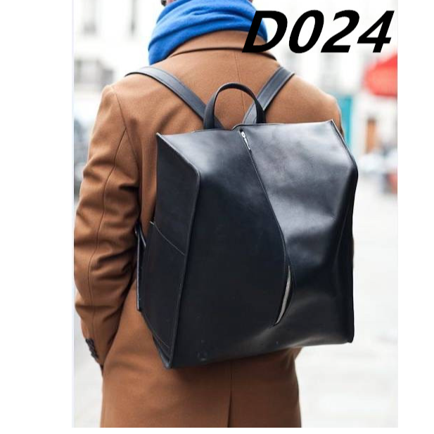 【编码D024】欧美风纯色男士双肩包电脑包拉链潮流黑色户外时尚韩式