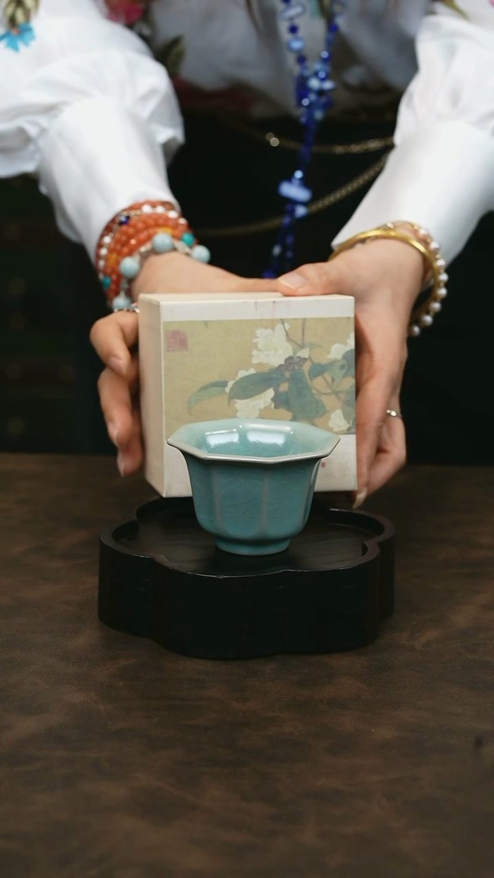 【闪购商品】W宝丰宋官窑原产地汝瓷八方杯