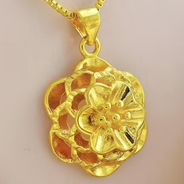 【香港ZHOUFU】高端定制款牡丹花吊坠/无礼盒