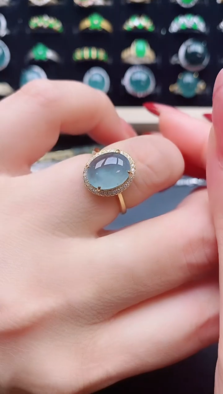 【闪购商品】翡翠戒指银S925镶嵌1321