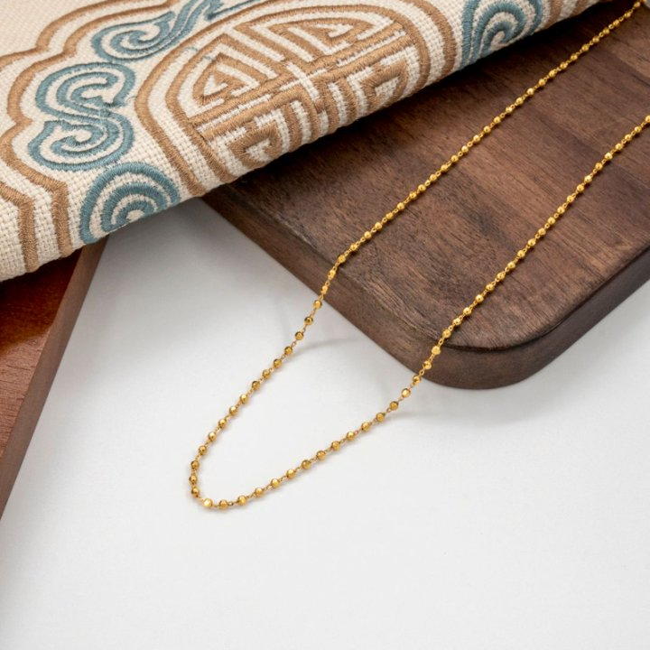 阿敏专属-X/Q【爆闪金珠链】45cm三调节 足金999精工5G