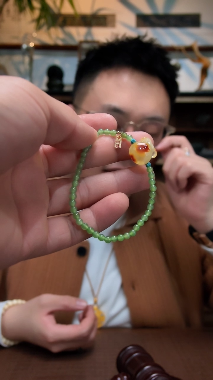 未镶嵌手串和田玉碧玉手串YX4*