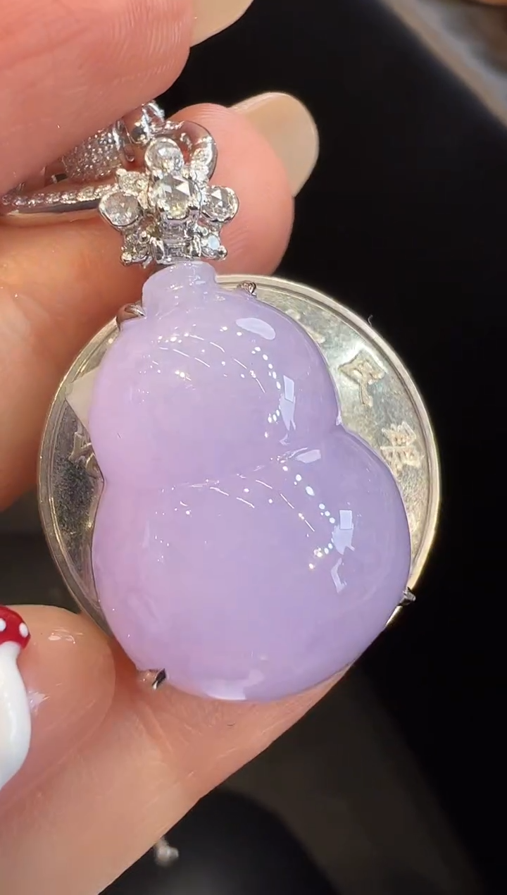 吊坠(不含链)18K金镶嵌翡翠吊坠