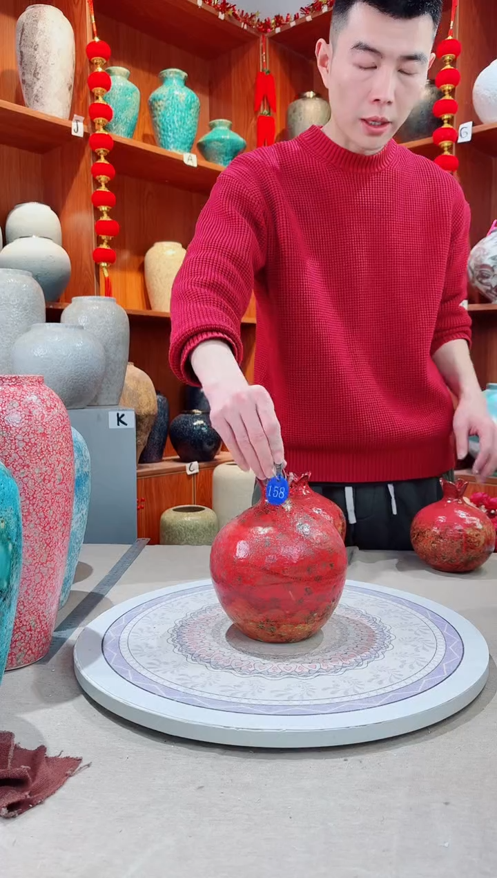 瓶陶瓷花瓶 无花 精品 石榴果  l158