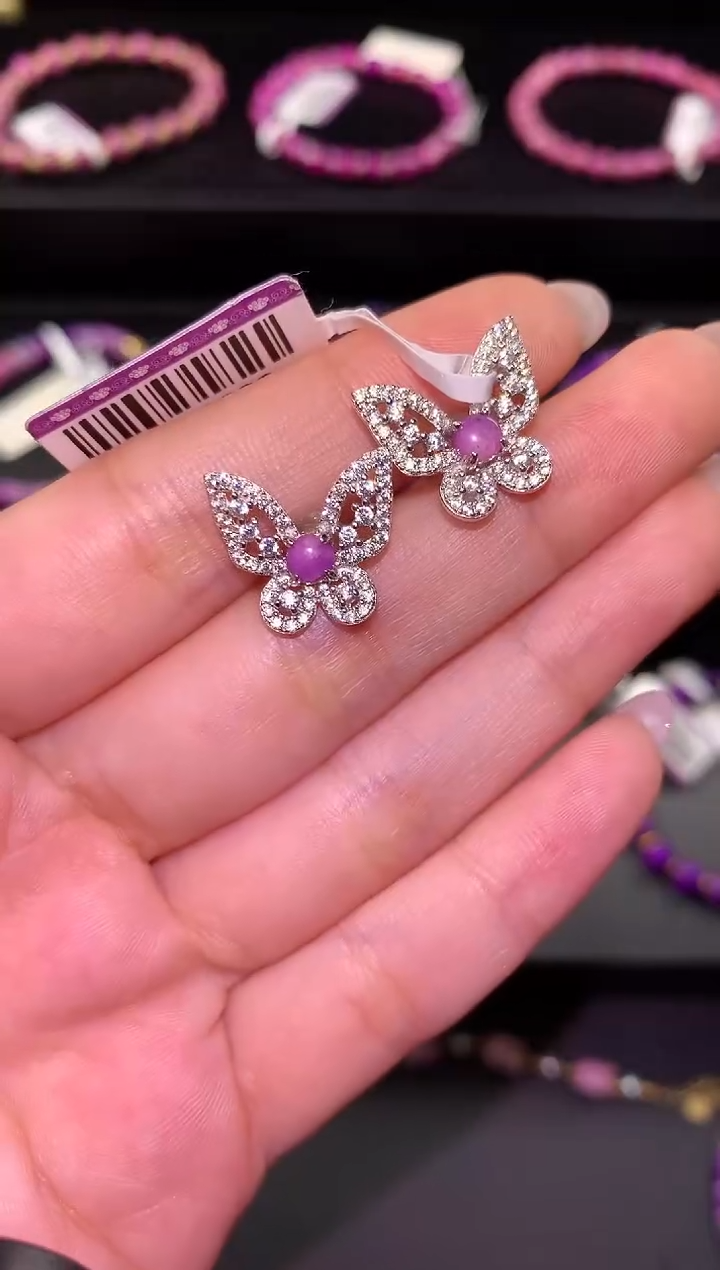 【闪购商品】苏纪石（舒俱来），银S925镶嵌舒俱来耳钉