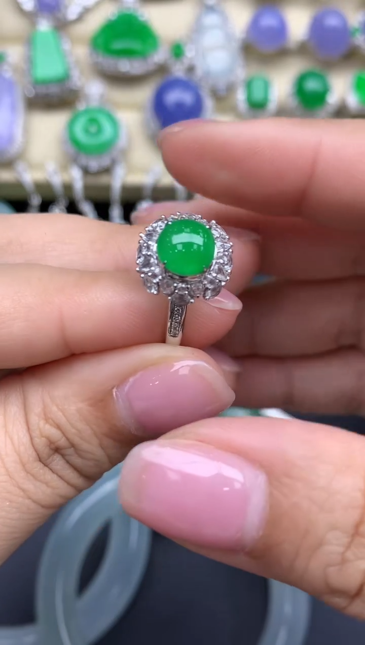 【闪购商品】翡翠戒指18K金镶嵌824-中国好珍宝