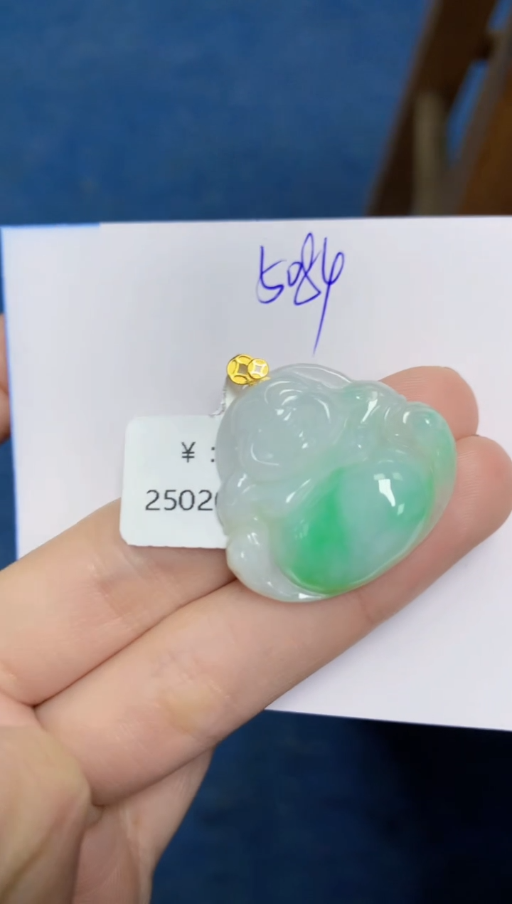 【闪购商品】翡翠颈饰18K金镶嵌 天然翡翠A货