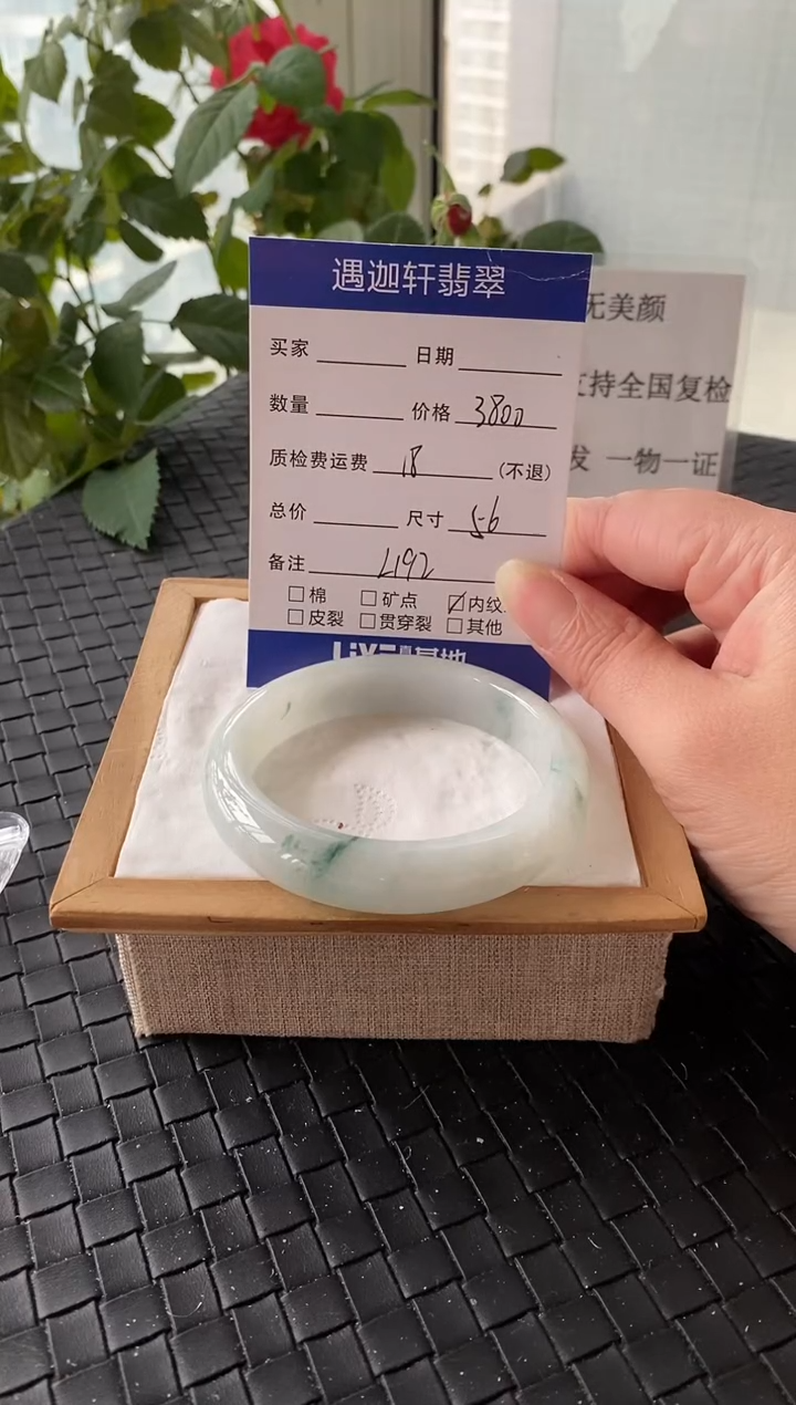 未镶嵌手镯翡翠56.2圈口 L192编码