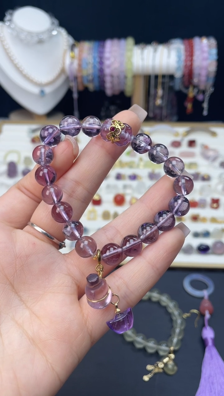 【闪购商品】紫晶手串未镶嵌紫水晶diy成品手串