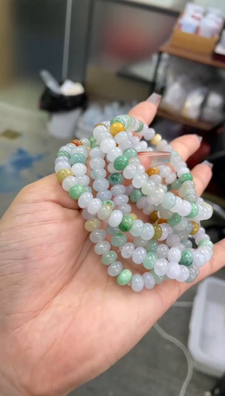 未镶嵌手串翡翠鼓珠卡7  多样性发货发一件